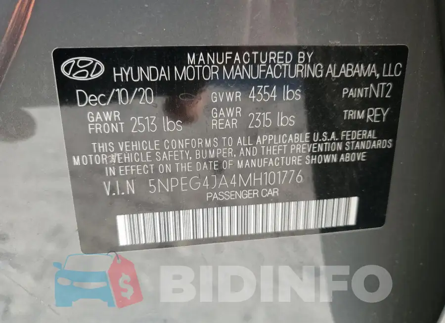 5NPEG4JA4MH101776 Photo# 13