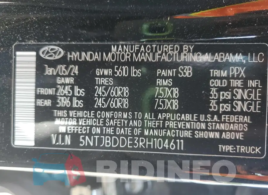 5NTJBDDE3RH104611 Photo# 13
