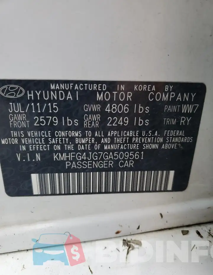 KMHFG4JG7GA509561 Photo# 12