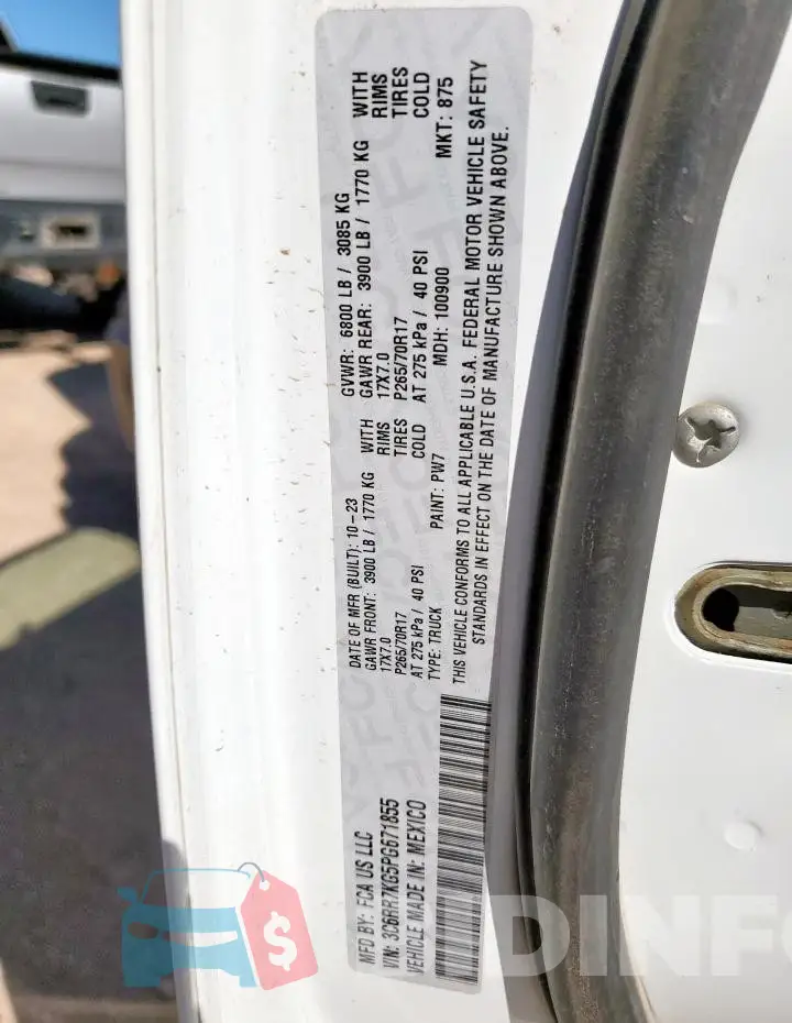 3C6RR7KG5PG671855 Photo# 12