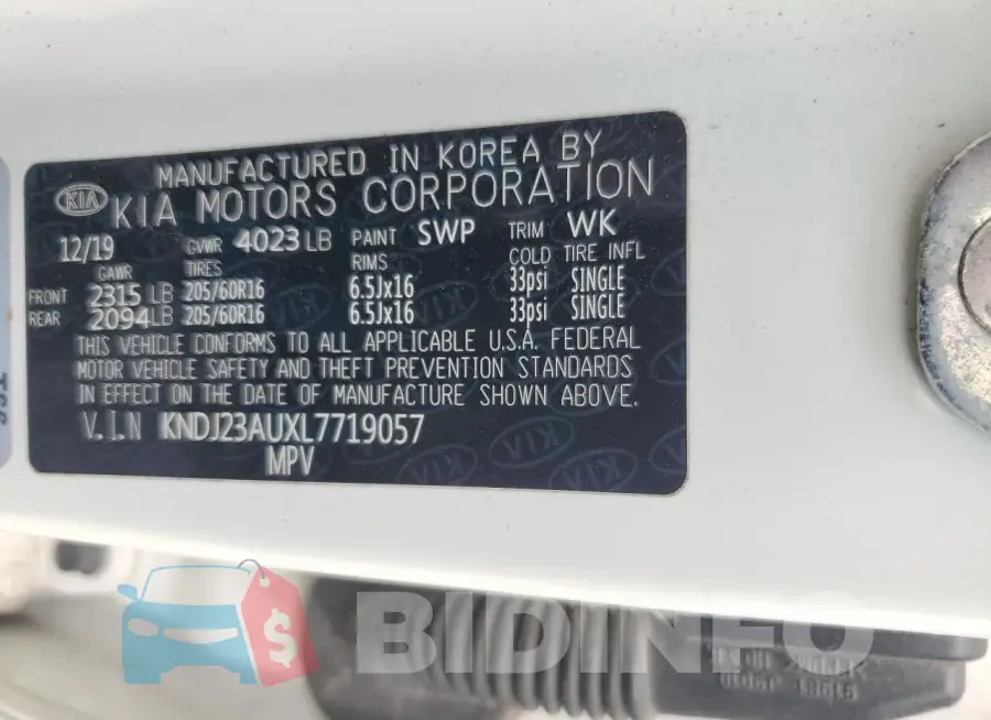 KNDJ23AUXL7719057 Photo# 13