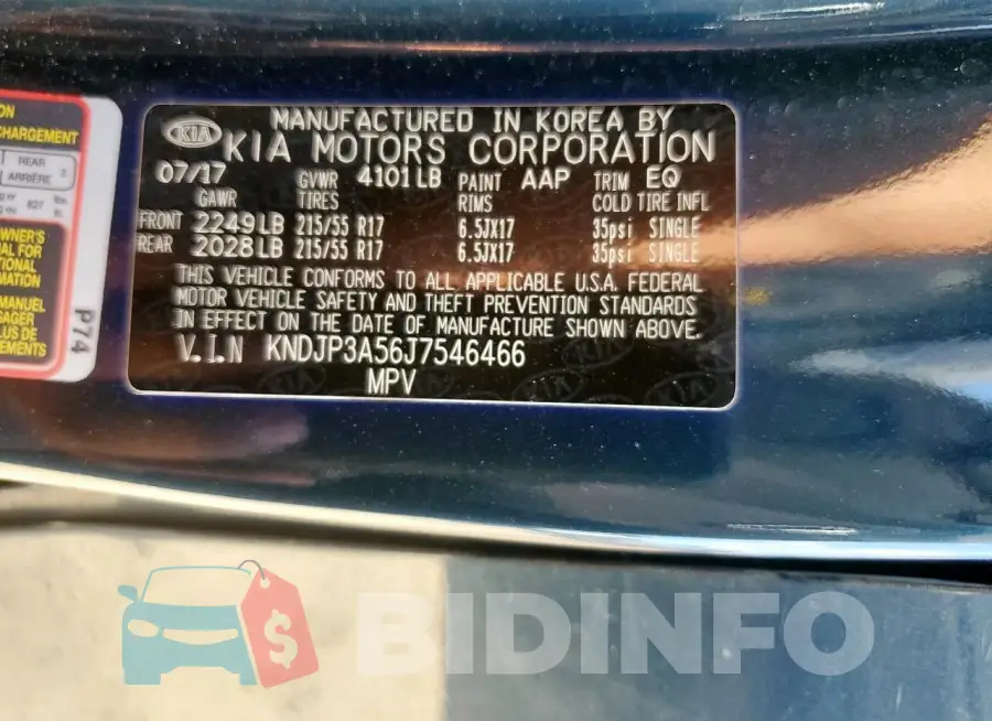 KNDJP3A56J7546466 Photo# 13