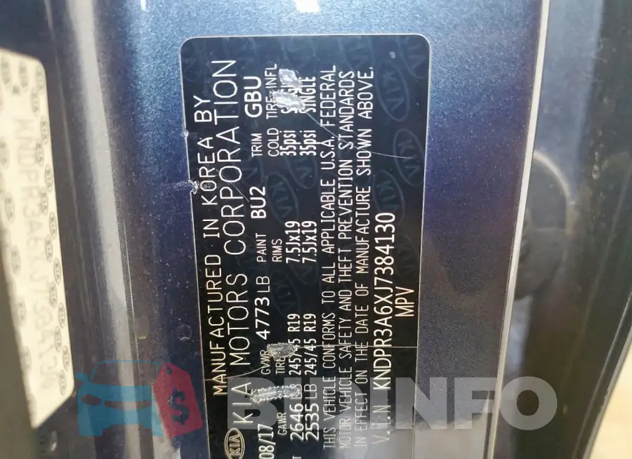KNDPR3A6XJ7384130 Photo# 13