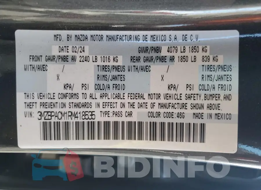 3MZBPACM1RM418535 Photo# 13