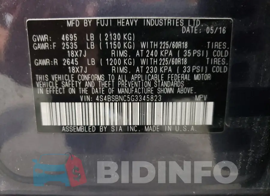 4S4BSBNC5G3345823 Photo# 13
