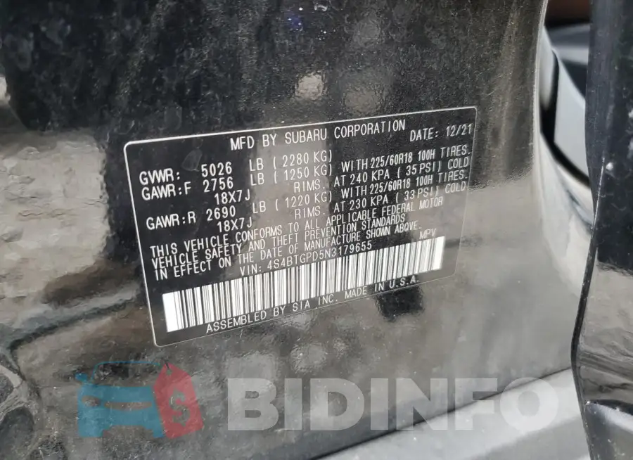 4S4BTGPD5N3179655 Photo# 14