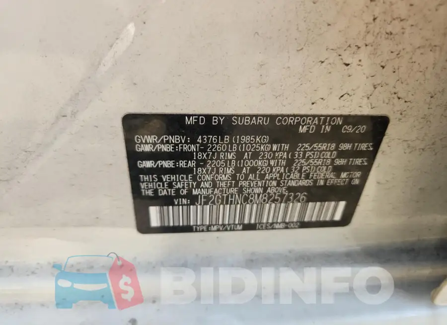 JF2GTHNC8M8257326 Photo# 12