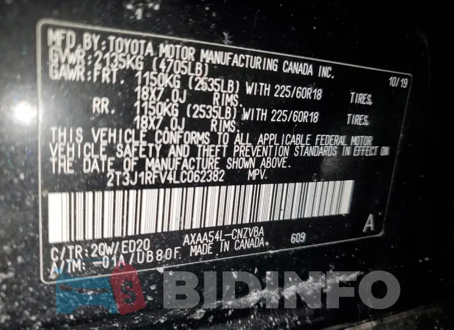 2T3J1RFV4LC062382 Photo# 13