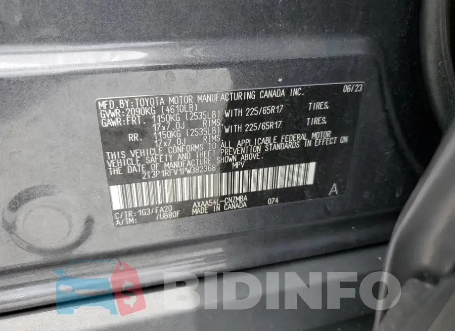 2T3P1RFV1PW382368 Photo# 14
