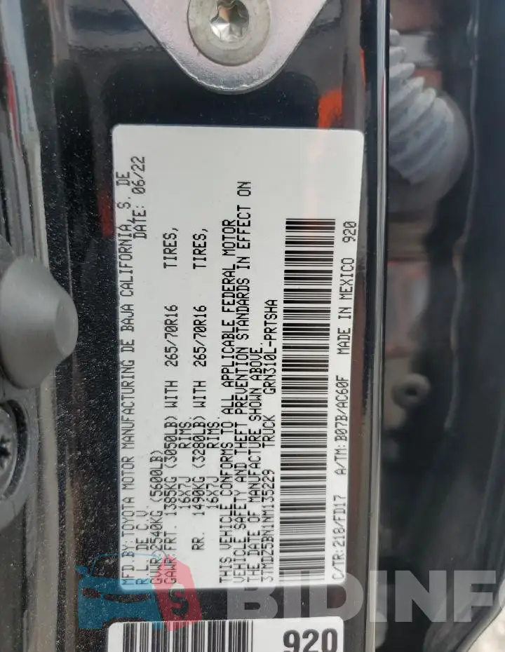 3TMDZ5BN1NM135229 Photo# 12