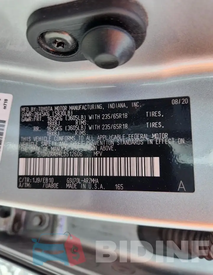 5TDHZRAH4LS512606 Photo# 14