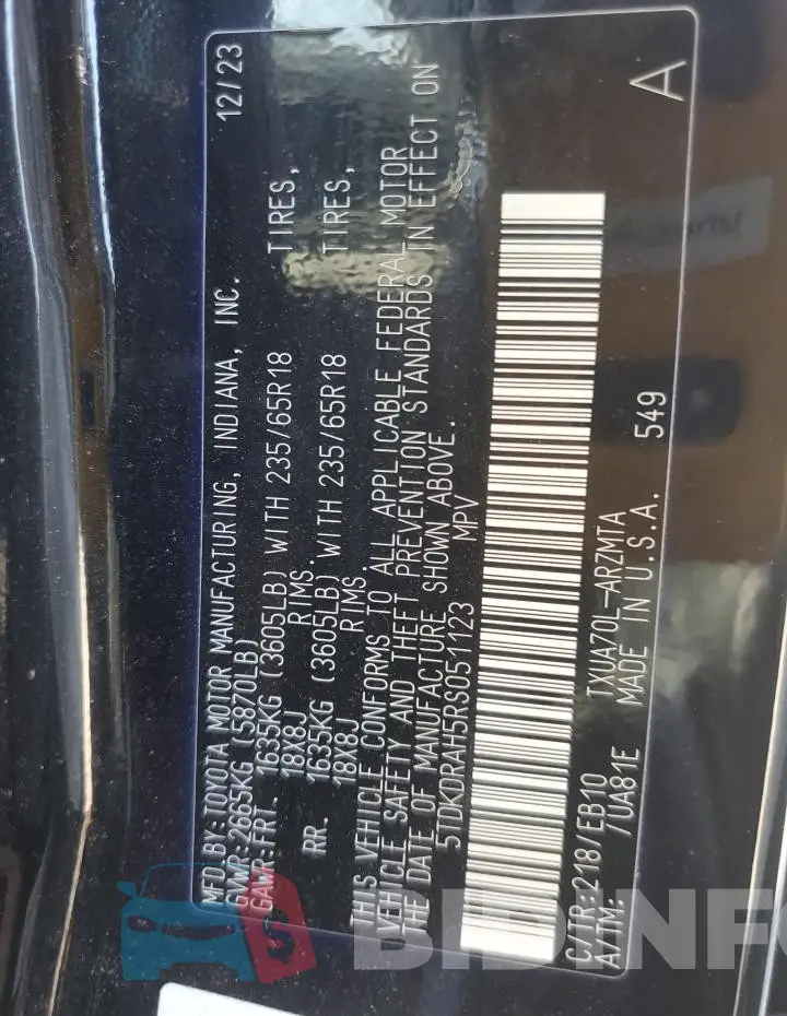 5TDKDRAH5RS051123 Photo# 13