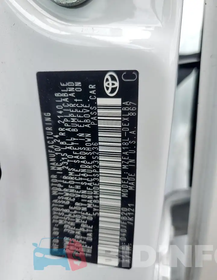 5YFB4MDE3SP235236 Photo# 12