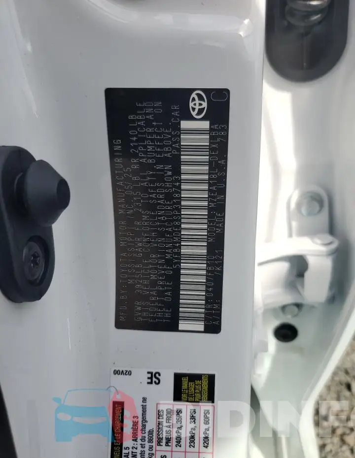 5YFB4MDE8SP318743 Photo# 12