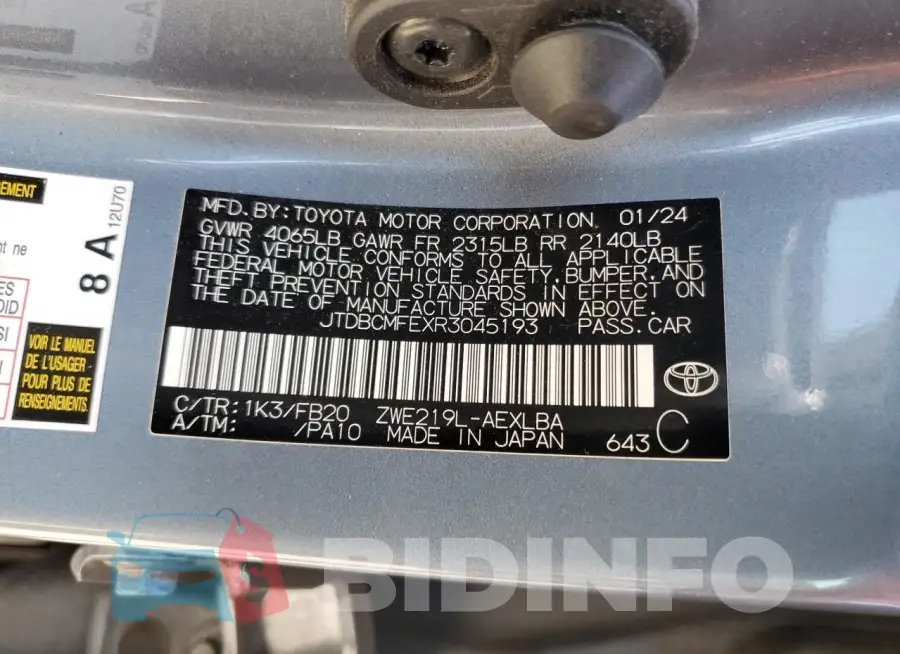 JTDBCMFEXR3045193 Photo# 12
