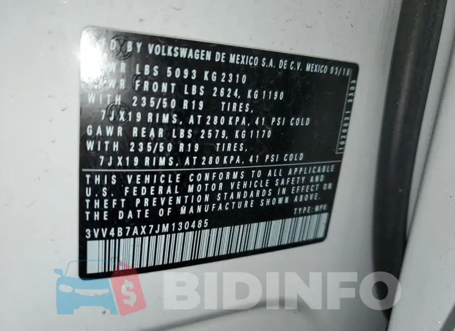 3VV4B7AX7JM130485 Photo# 12