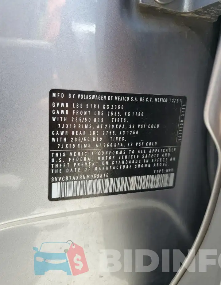 3VVCB7AX8NM059816 Photo# 13