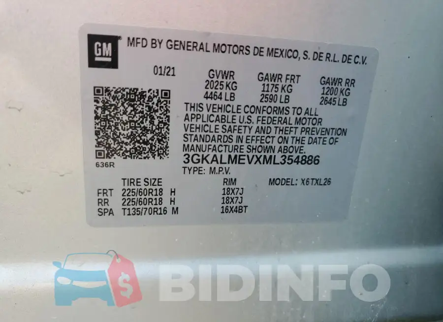 3GKALMEVXML354886 Photo# 13
