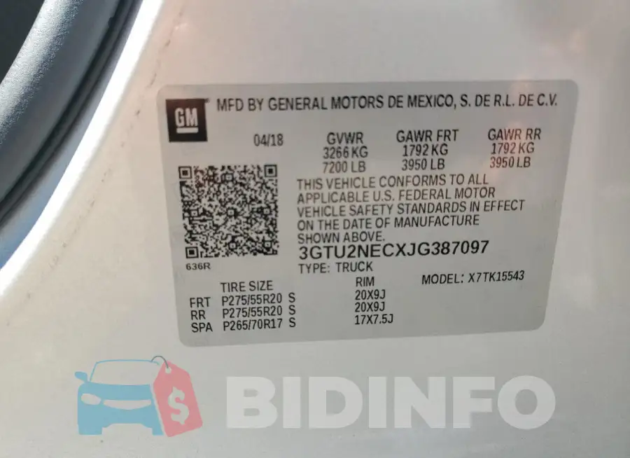 3GTU2NECXJG387097 Photo# 12