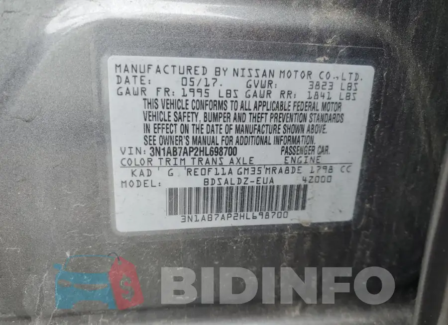 3N1AB7AP2HL698700 Photo# 12