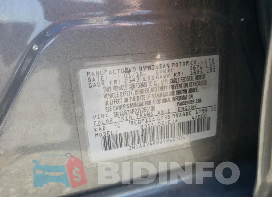 3N1AB7AP2JY260106 Photo# 12