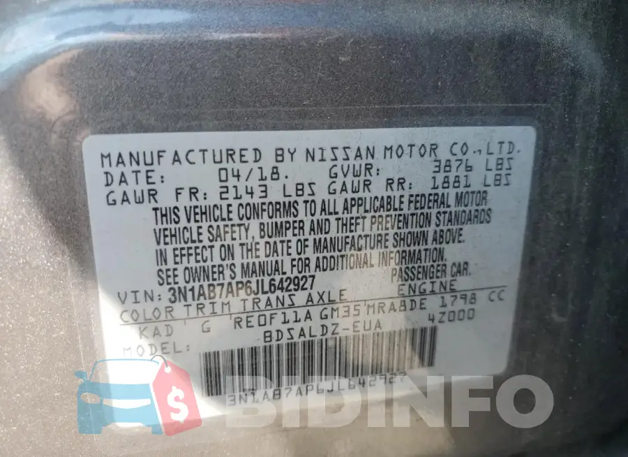 3N1AB7AP6JL642927 Photo# 12