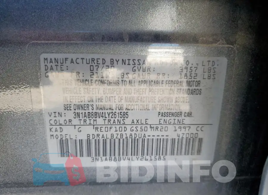 3N1AB8BV4LY261585 Photo# 12