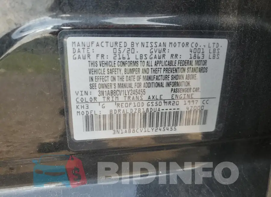 3N1AB8CV1LY245455 Photo# 12