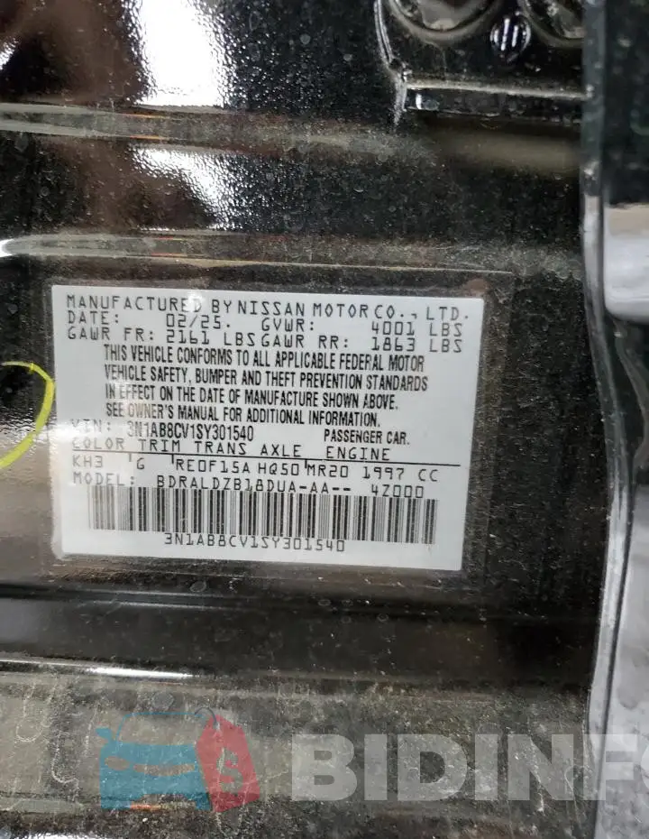 3N1AB8CV1SY301540 Photo# 13