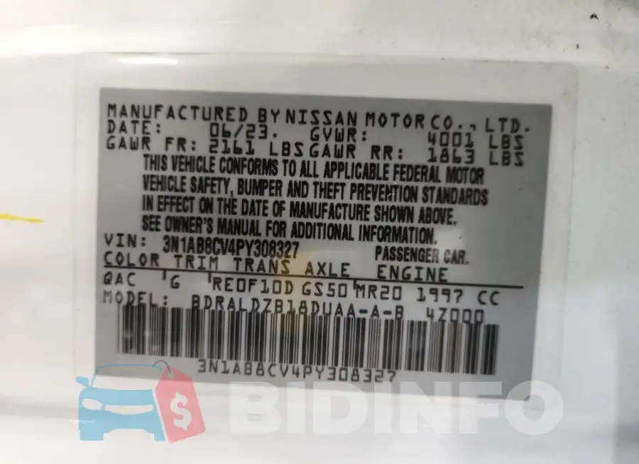 3N1AB8CV4PY308327 Photo# 12