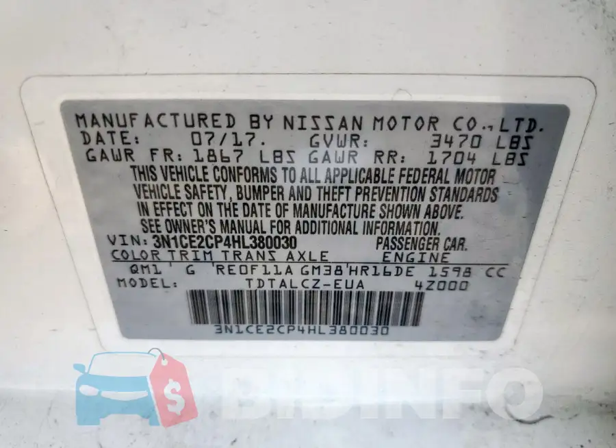 3N1CE2CP4HL380030 Photo# 13