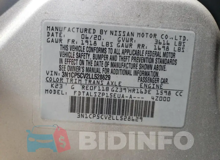 3N1CP5CV2LL528629 Photo# 13