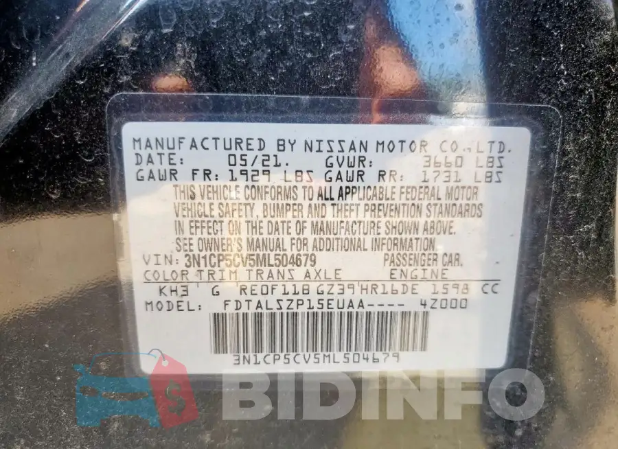 3N1CP5CV5ML504679 Photo# 13