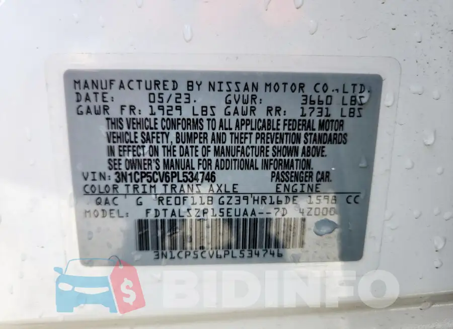 3N1CP5CV6PL534746 Photo# 13
