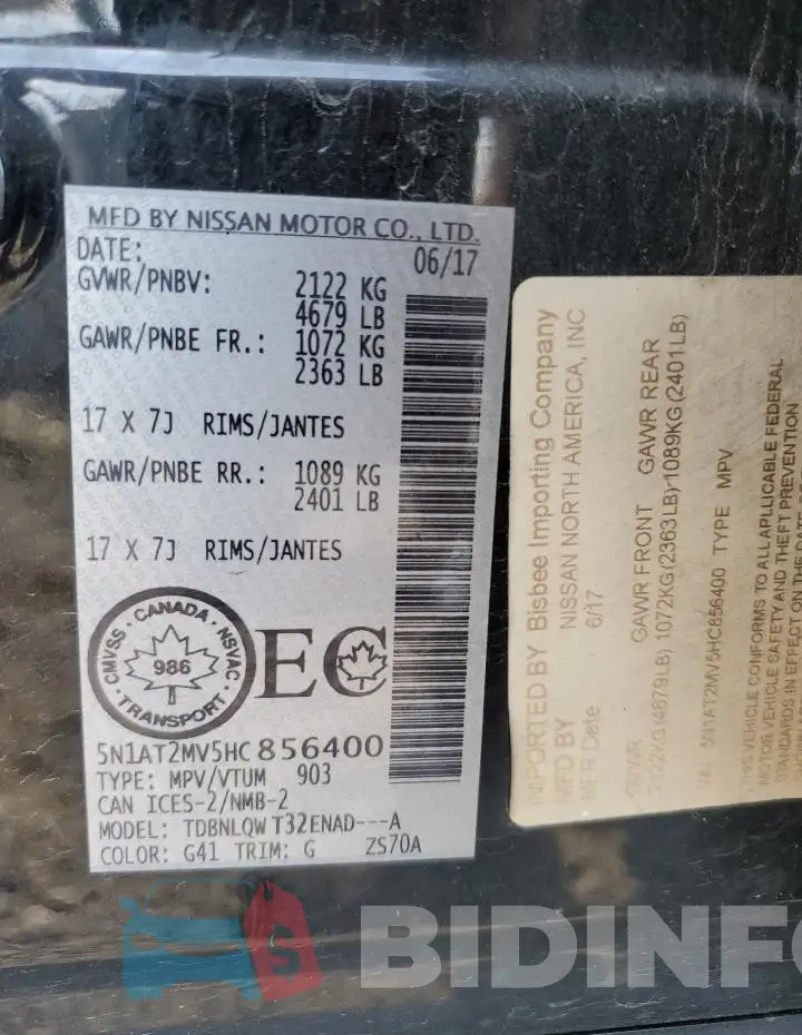 5N1AT2MV5HC856400 Photo# 13