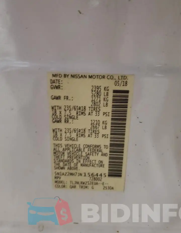 5N1AZ2MH7JN156445 Photo# 13