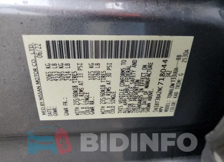 5N1BT3BA2NC718044 Photo# 14