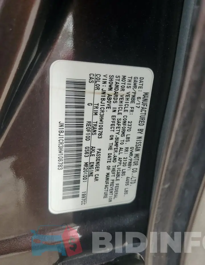 JN1BJ1CR3HW106783 Photo# 13