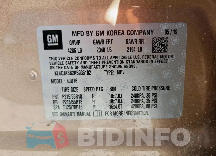 KL4CJASB2KB935102 Photo# 13