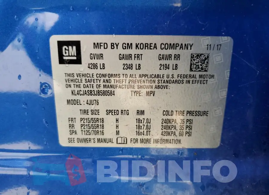 KL4CJASB3JB580584 Photo# 13