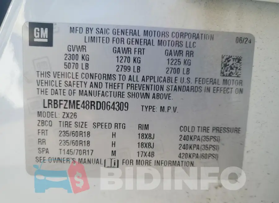 LRBFZME48RD064309 Photo# 13