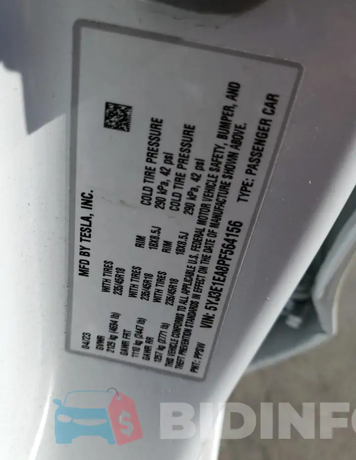5YJ3E1EA8PF564156 Photo# 12
