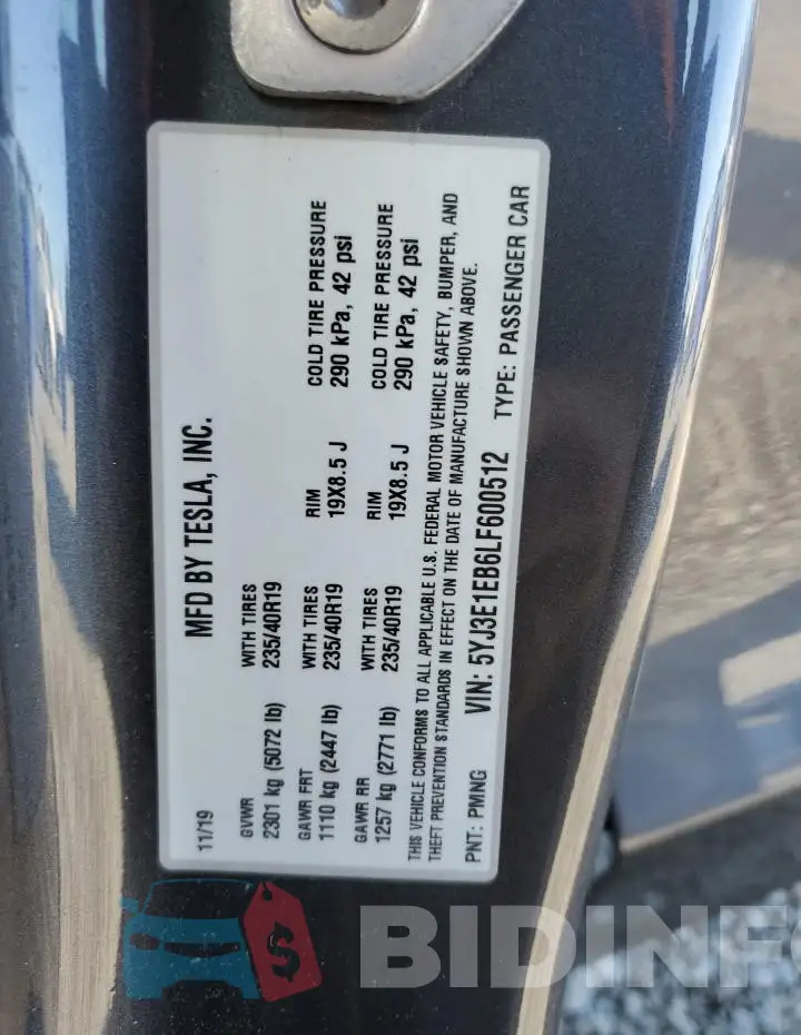 5YJ3E1EB6LF600512 Photo# 12