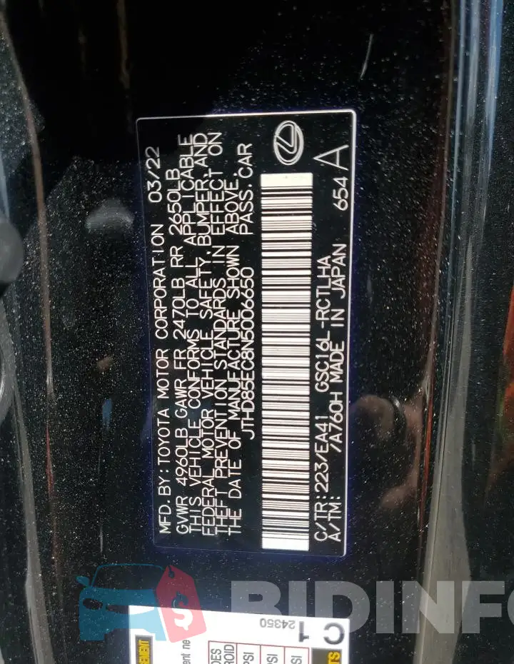 JTHD85EC8N5006650 Photo# 12