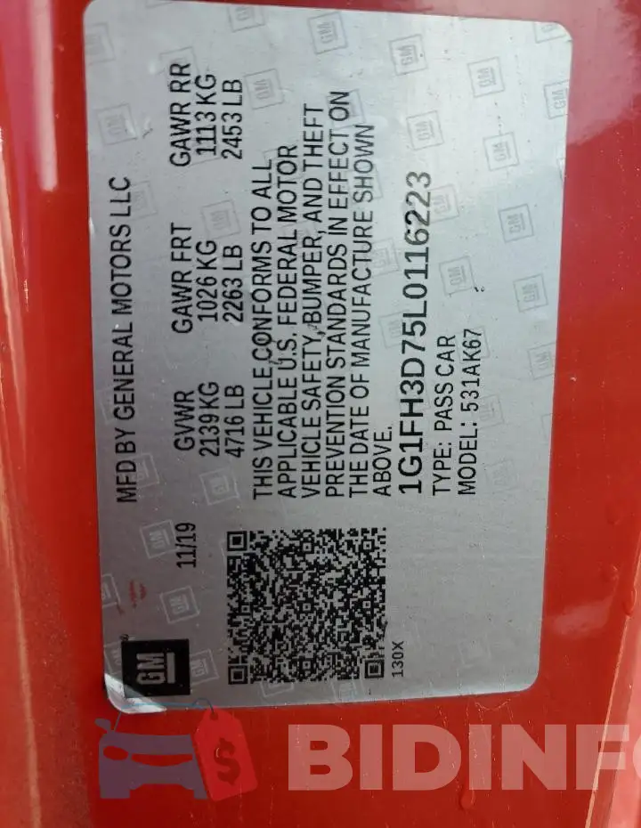 1G1FH3D75L0116223 Photo# 12