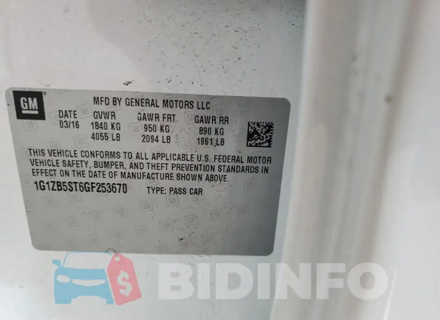1G1ZB5ST6GF253670 Photo# 12