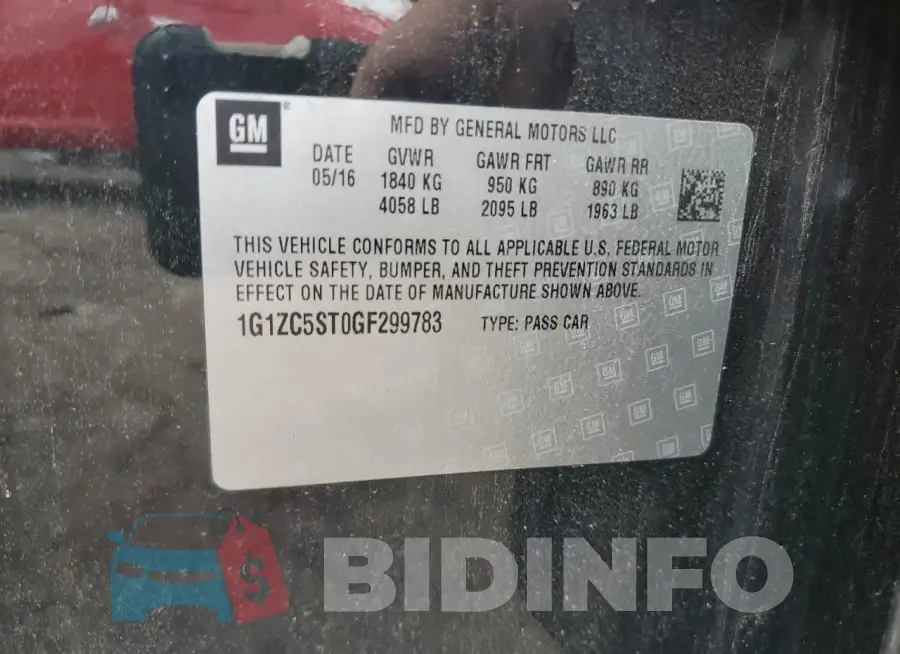 1G1ZC5ST0GF299783 Photo# 12