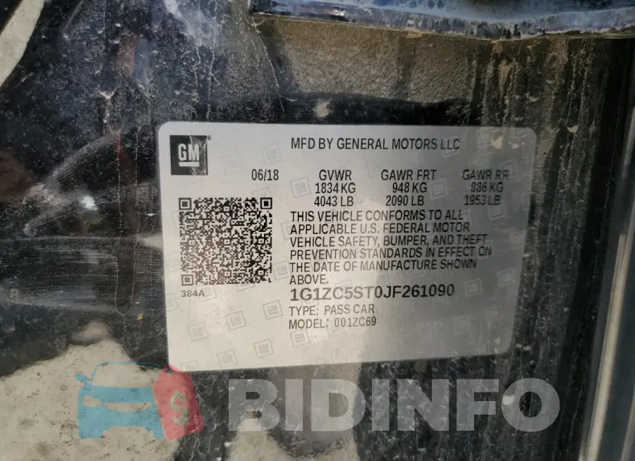 1G1ZC5ST0JF261090 Photo# 12