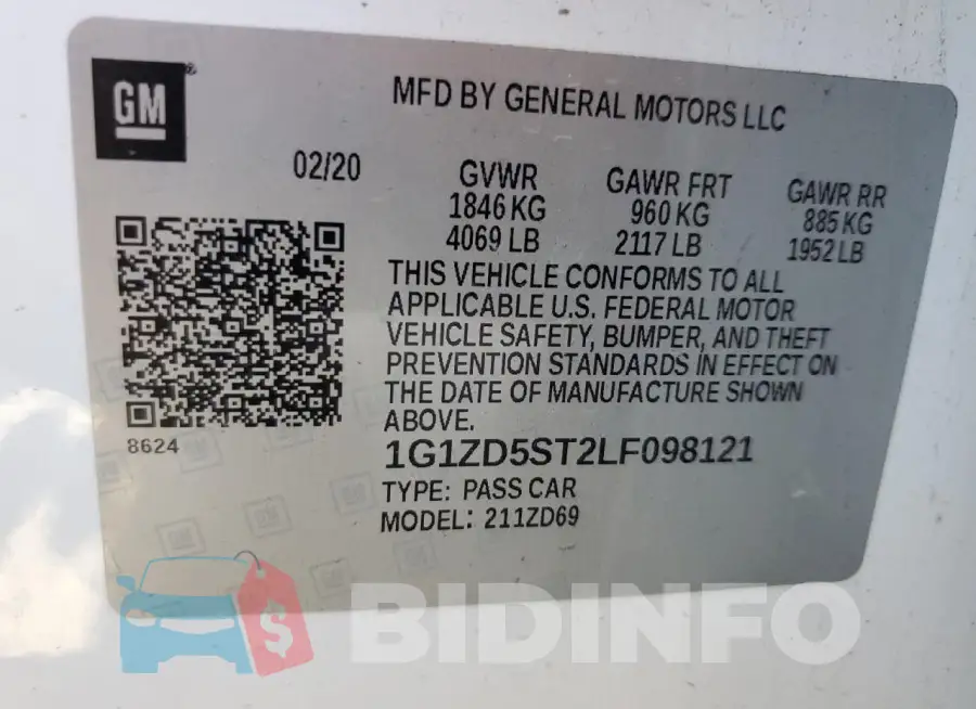 1G1ZD5ST2LF098121 Photo# 12