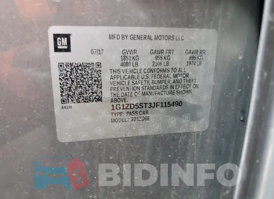 1G1ZD5ST3JF115490 Photo# 12